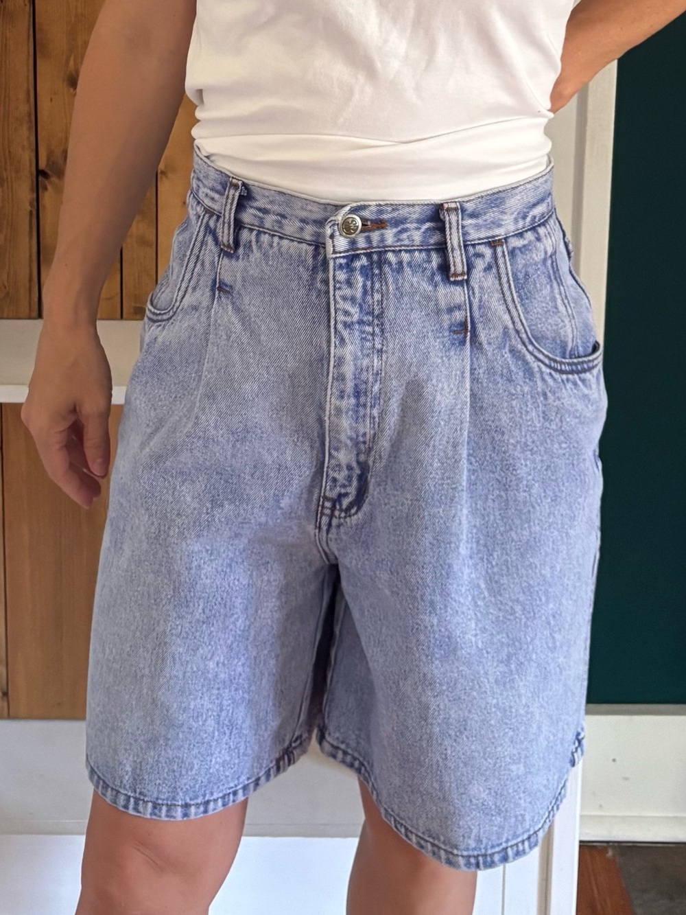 Vintage Bill Blass Jorts Shorts Womens 27 Light Wash Denim